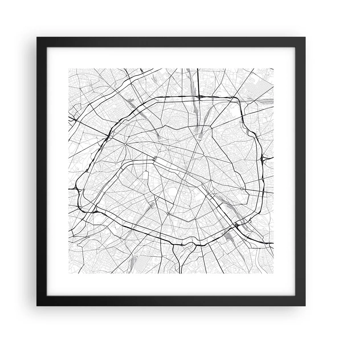 Poster in een zwarte lijst - Parijs bloem - 40x40 cm
