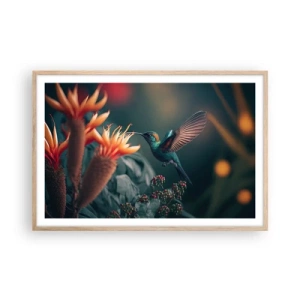 Een poster in een licht eiken lijst - een werkelijk kleurrijk leven - 91x61 cm