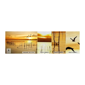 Fotobehang Monster Premium Sand - In de visserij - Landschap, Meer, Visnet - 100x30 cm