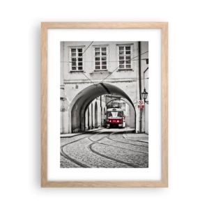 Een poster in een licht eiken lijst - Door het doolhof van de stad - 30x40 cm