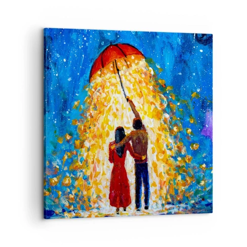 Schilderen op canvas - De magie van een regenachtige avond? - 60x60 cm