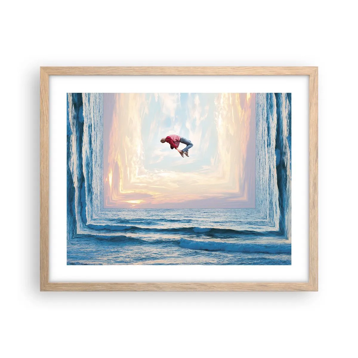 Een poster in een licht eiken lijst - Naar een andere dimensie - 50x40 cm