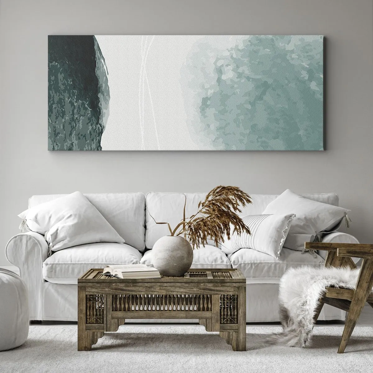 Schilderen op canvas - Ontmoeting met de mist - 160x50 cm