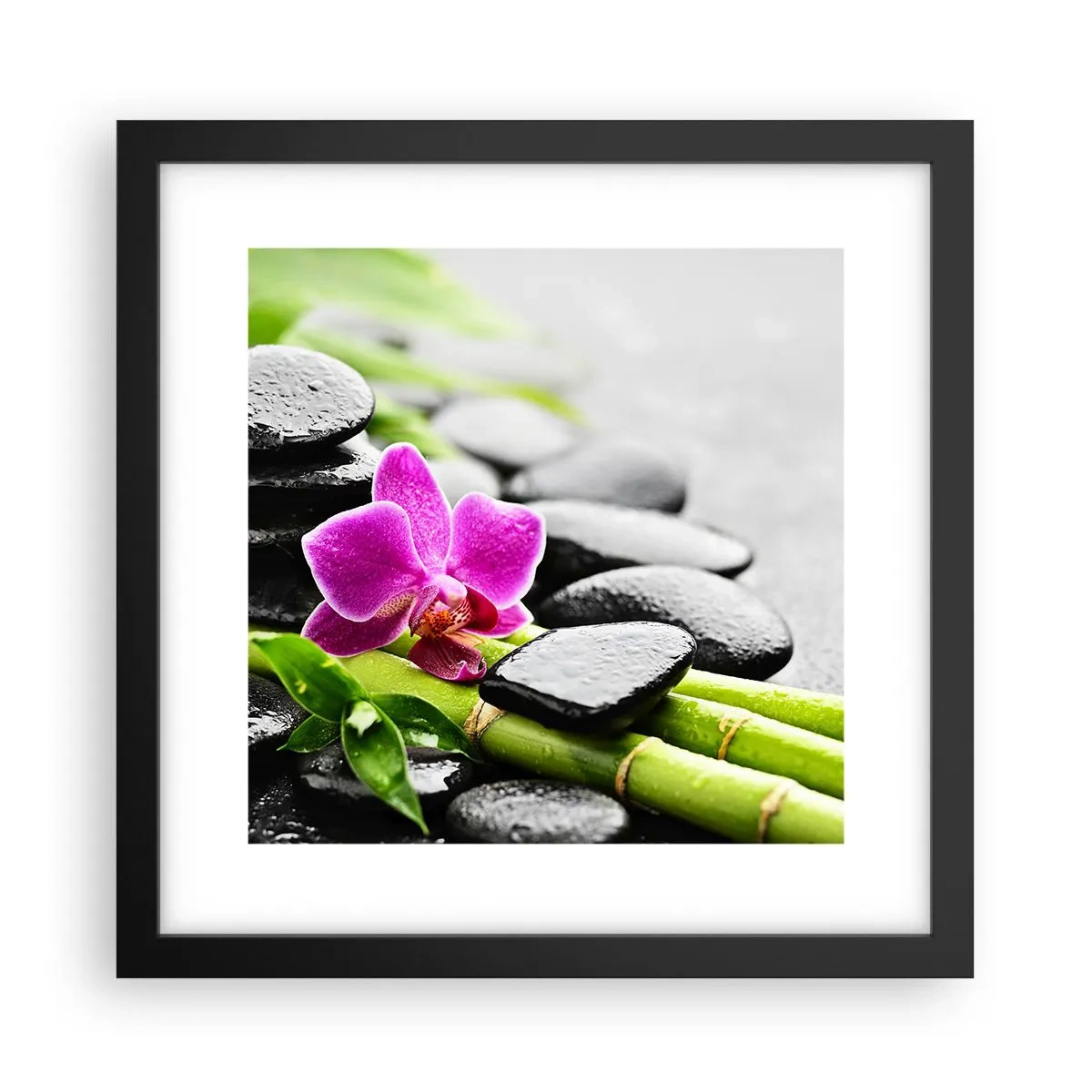 Poster in een zwarte lijst - In een vrede evenwicht - 30x30 cm