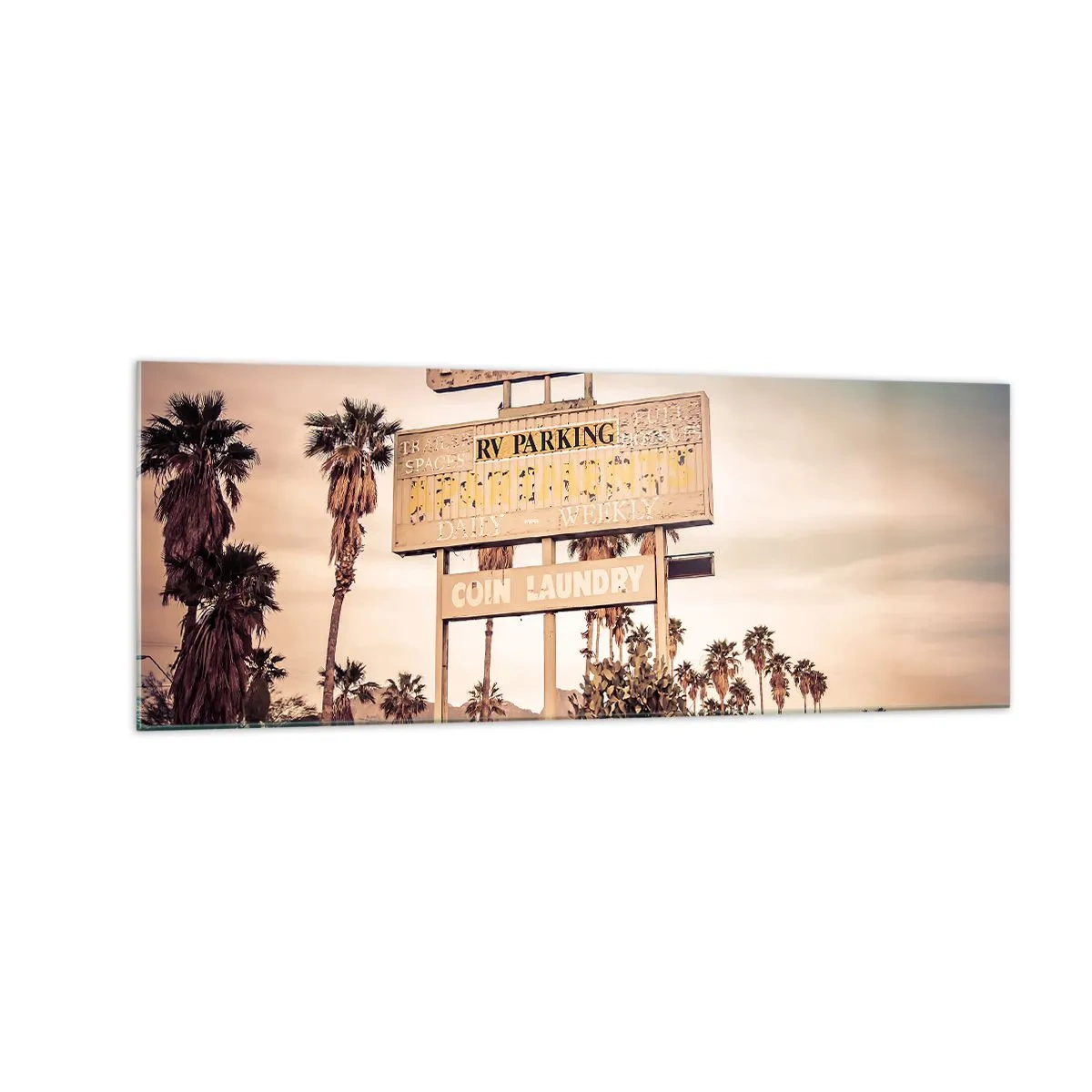 Schilderen op glas - Hier staat de tijd stil - 140x50 cm