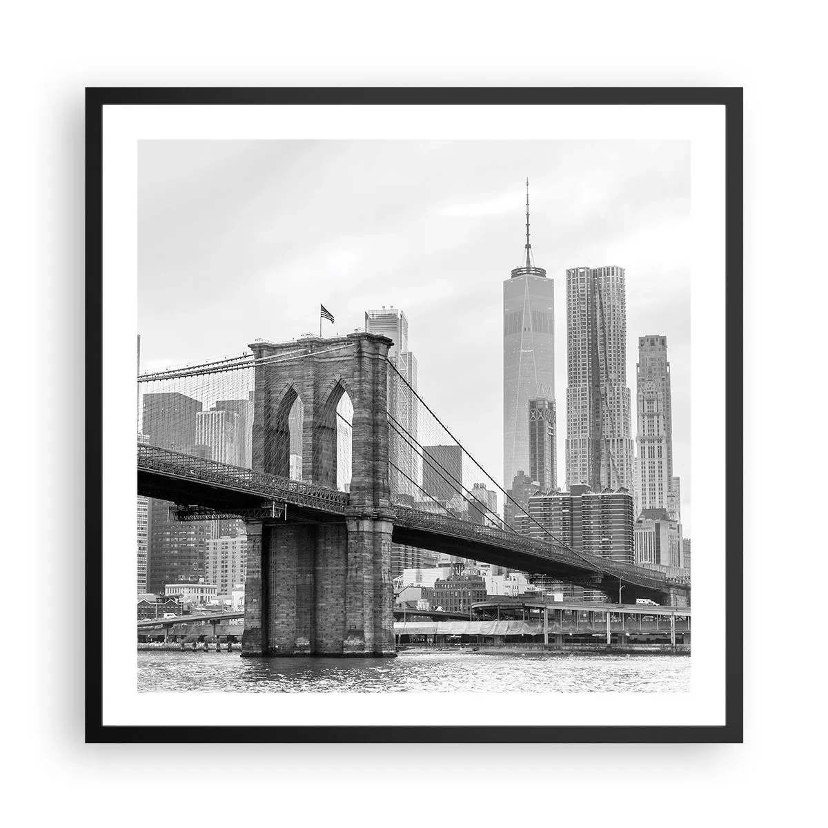 Poster in een zwarte lijst - New Yorkse sfeer - 60x60 cm