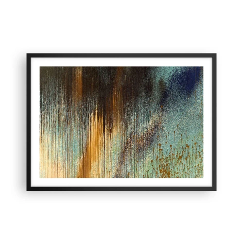 Poster in een zwarte lijst - Een niet toevallig kleurrijke compositie - 70x50 cm