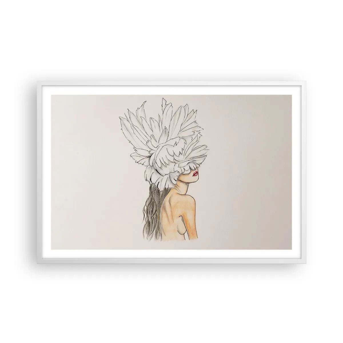 Poster in een witte lijst - gekroonde schoonheid - 91x61 cm