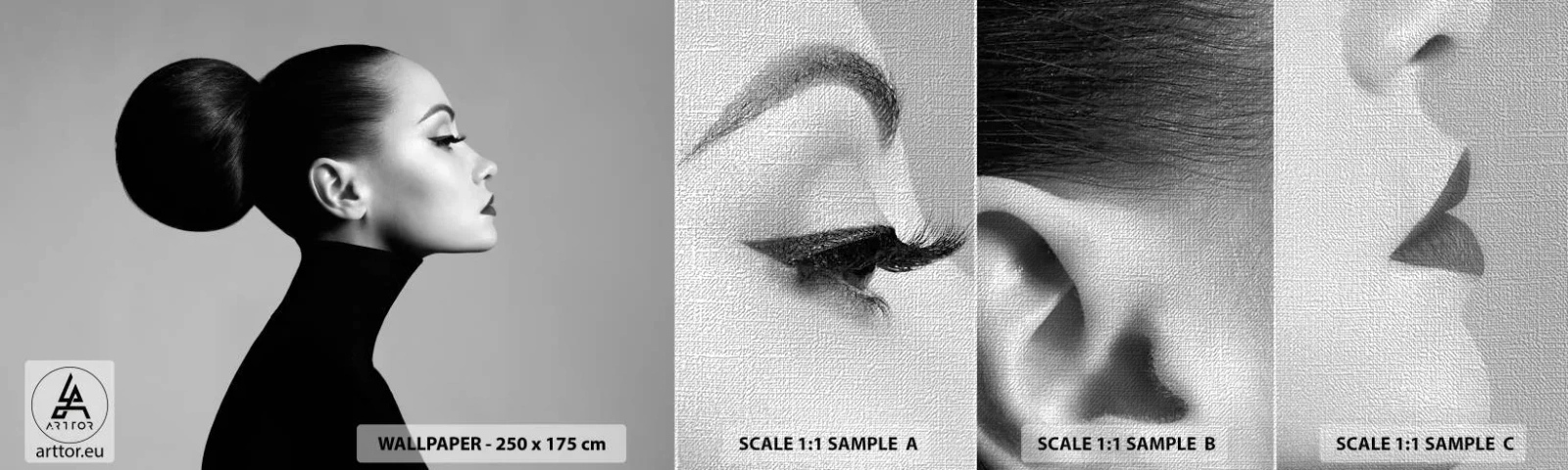 Fotobehang Monster Premium Canvas - Moderne Nefertiti - Vrouw, Kapsel, Model - 100x30 cm