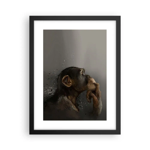 Poster in een zwarte lijst - Zeker een denker - 30x40 cm