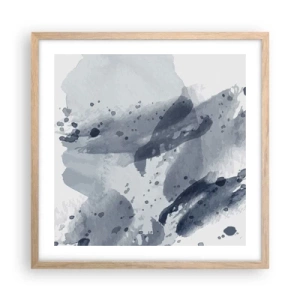 Een poster in een licht eiken lijst - Een onderzoek naar de aard van water - 50x50 cm