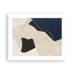 Poster - Abstracte compositie – kleurcontrast - 50x40 cm
