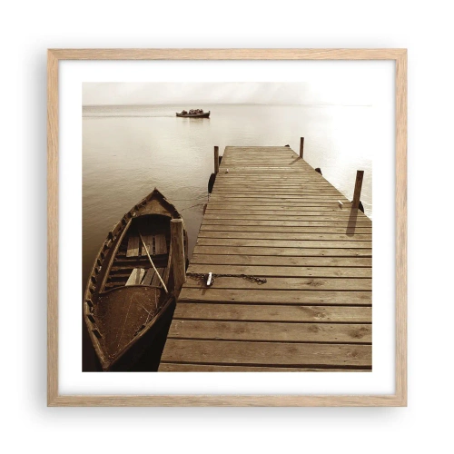 Een poster in een licht eiken lijst - Grote vrede - 50x50 cm