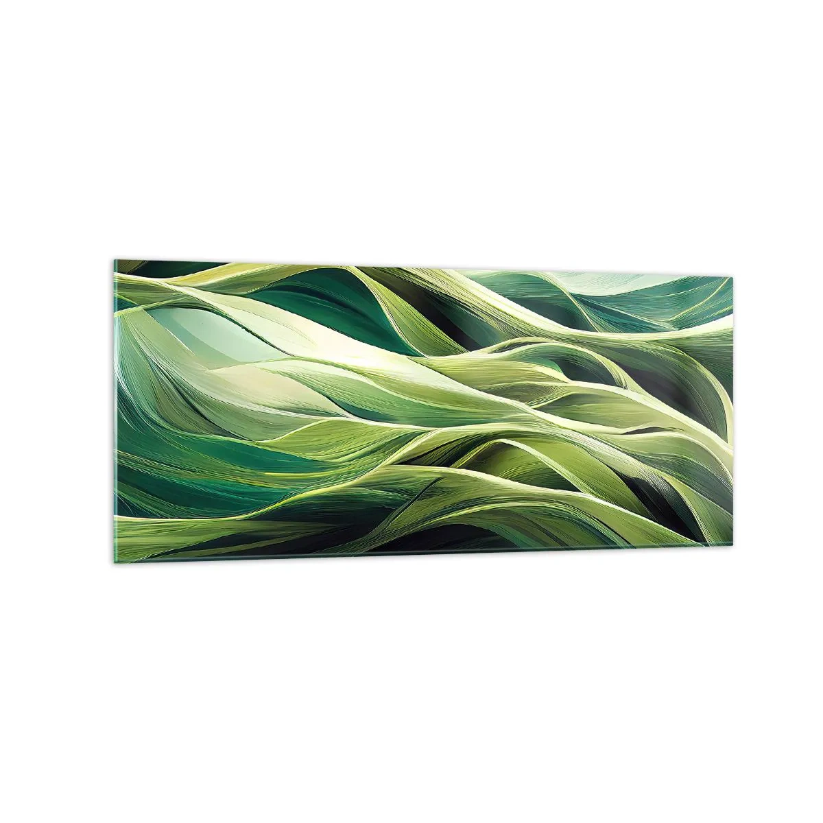 Schilderen op glas - Abstract groen spel - 120x50 cm