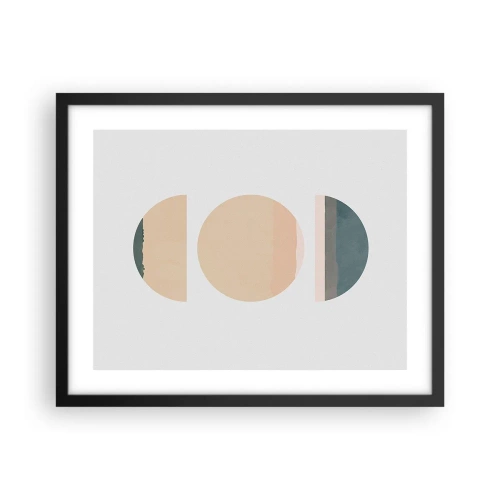 Poster in een zwarte lijst - Een Wiel achter een andere - 50x40 cm