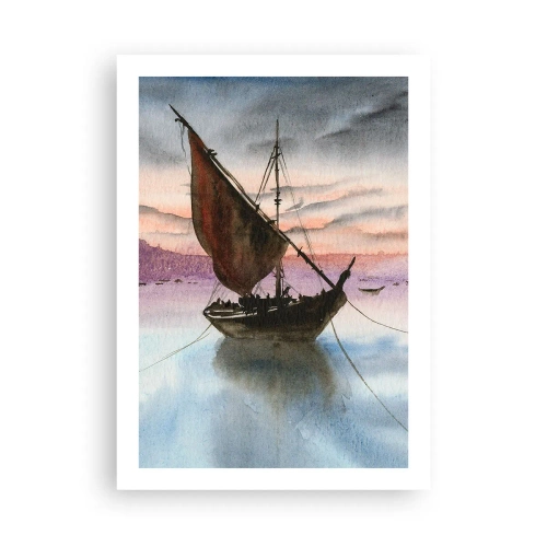 Poster - Avond in de haven - 50x70 cm
