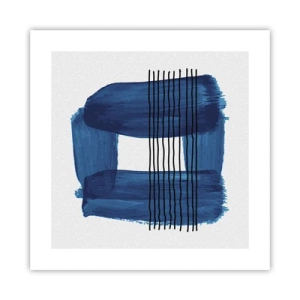 Poster - Blauwe en zwarte compositie - 40x40 cm