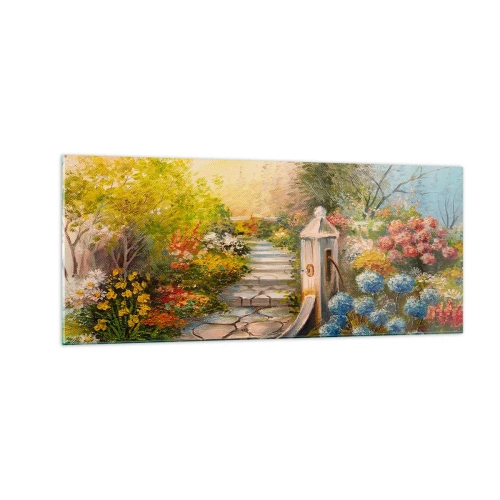 Schilderen op glas - In volle bloei - 100x40 cm