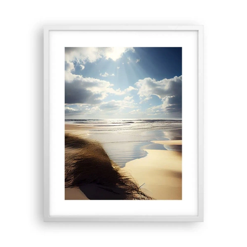 Poster in een witte lijst - Strand, wild strand - 40x50 cm