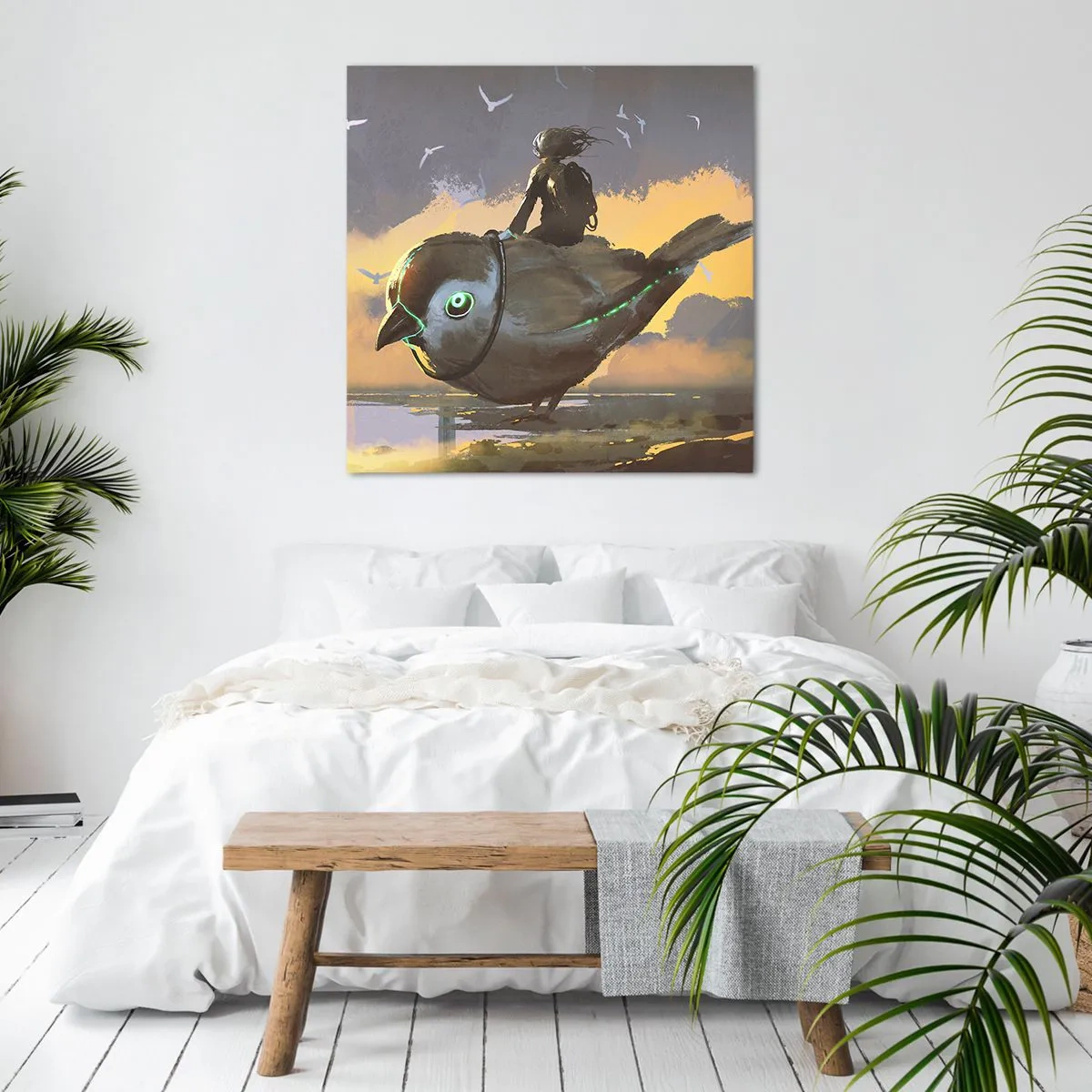 Schilderen op canvas - Een tussenstop op een fantastische reis - 70x70 cm