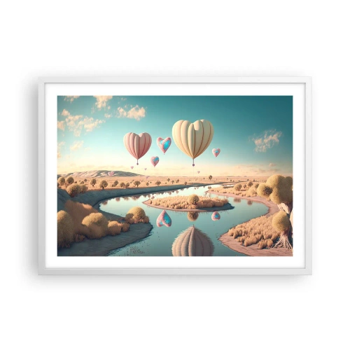 Poster in een witte lijst - Liefde laat je vliegen - 70x50 cm