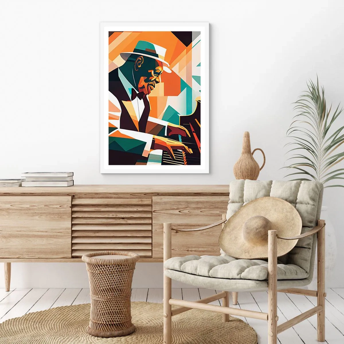 Poster in een witte lijst - Al die jazz - 70x100 cm