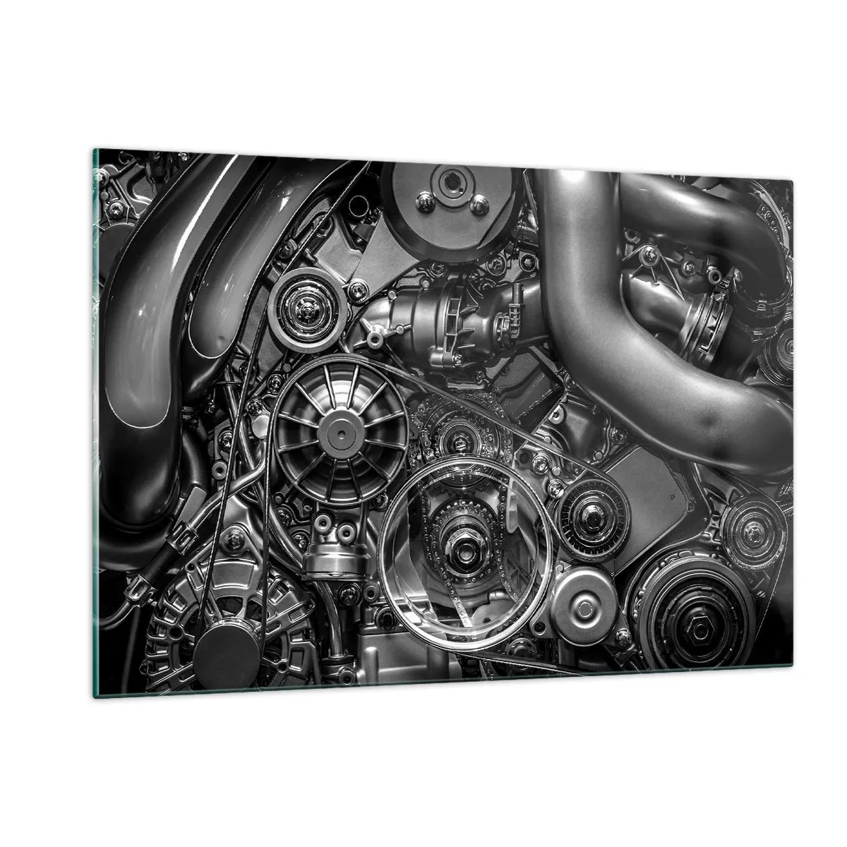 Schilderen op glas - De poëzie van mechanica - 120x80 cm