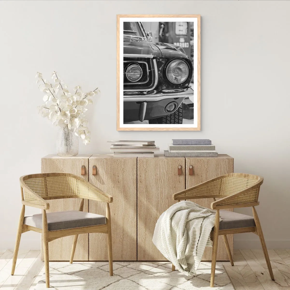 Een poster in een licht eiken lijst - Hard rijden - 30x40 cm