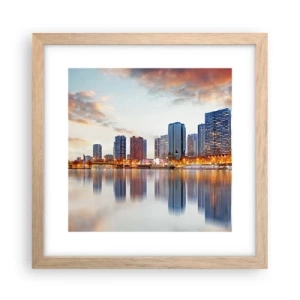 Een poster in een licht eiken lijst - De monumentale rust van Parijs - 30x30 cm