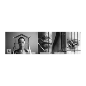 Fotobehang Staaltje Standard Eco - Een ietwat surrealistisch portret - Vrouw, Deel, Model - 100x30 cm