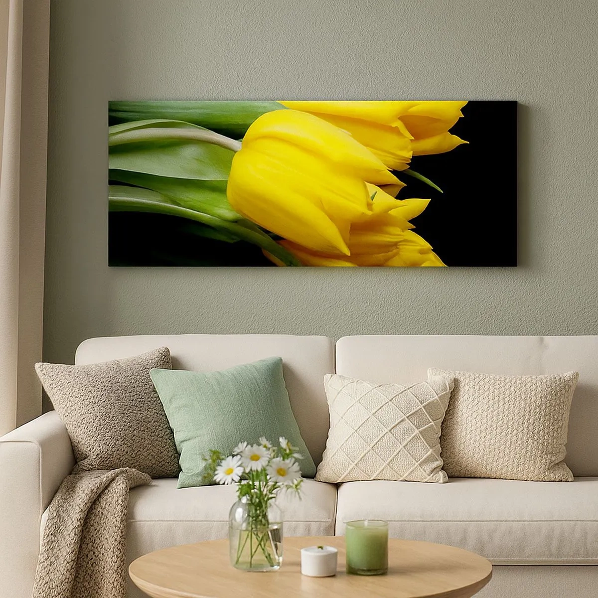 Schilderen op canvas - Gemaakt van heldere zon - 100x40 cm