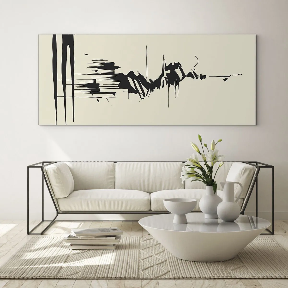 Schilderen op glas - Overhaaste abstractie - 100x40 cm
