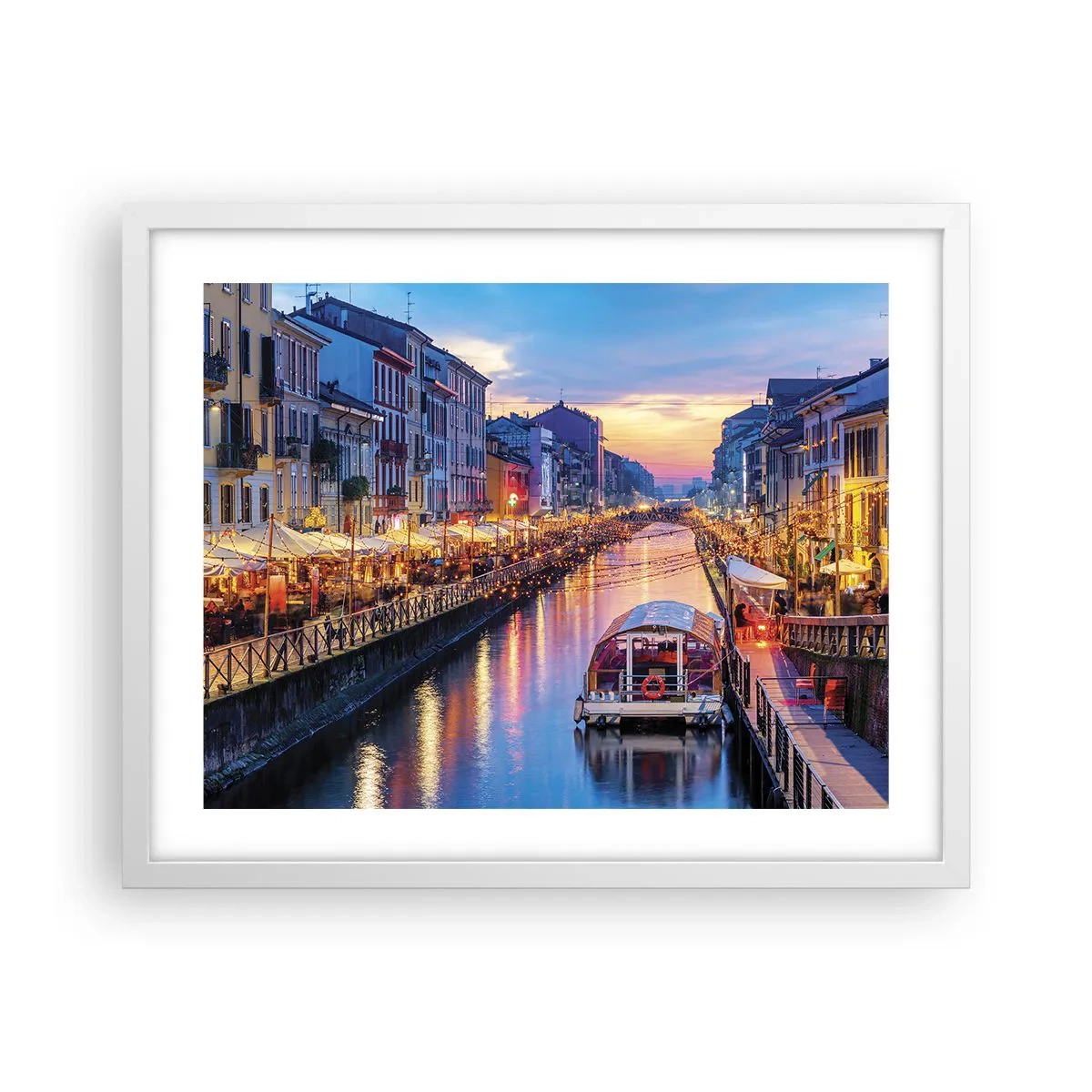 Poster in een witte lijst - Een avond vol licht en plezier - 50x40 cm
