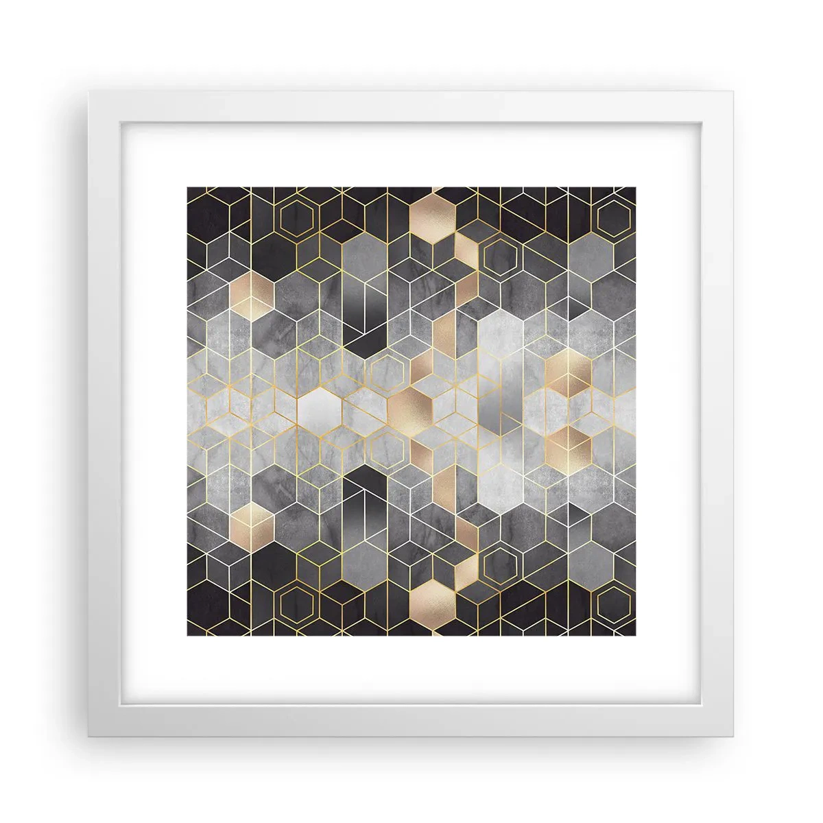 Poster in een witte lijst - Diamant samenstelling - 30x30 cm