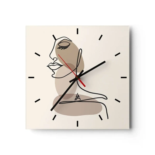 Wandklok - Klok - Een bepaalde lijn van schoonheid - 30x30 cm