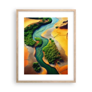 Een poster in een licht eiken lijst - Levengevende rivier - 40x50 cm