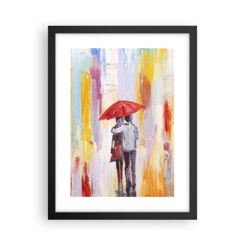 Poster in een zwarte lijst - Laat het maar regenen - 30x40 cm