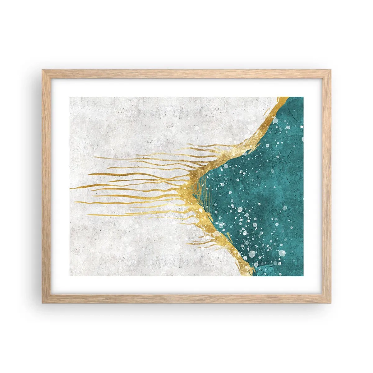 Een poster in een licht eiken lijst - Gouden vloed - 50x40 cm