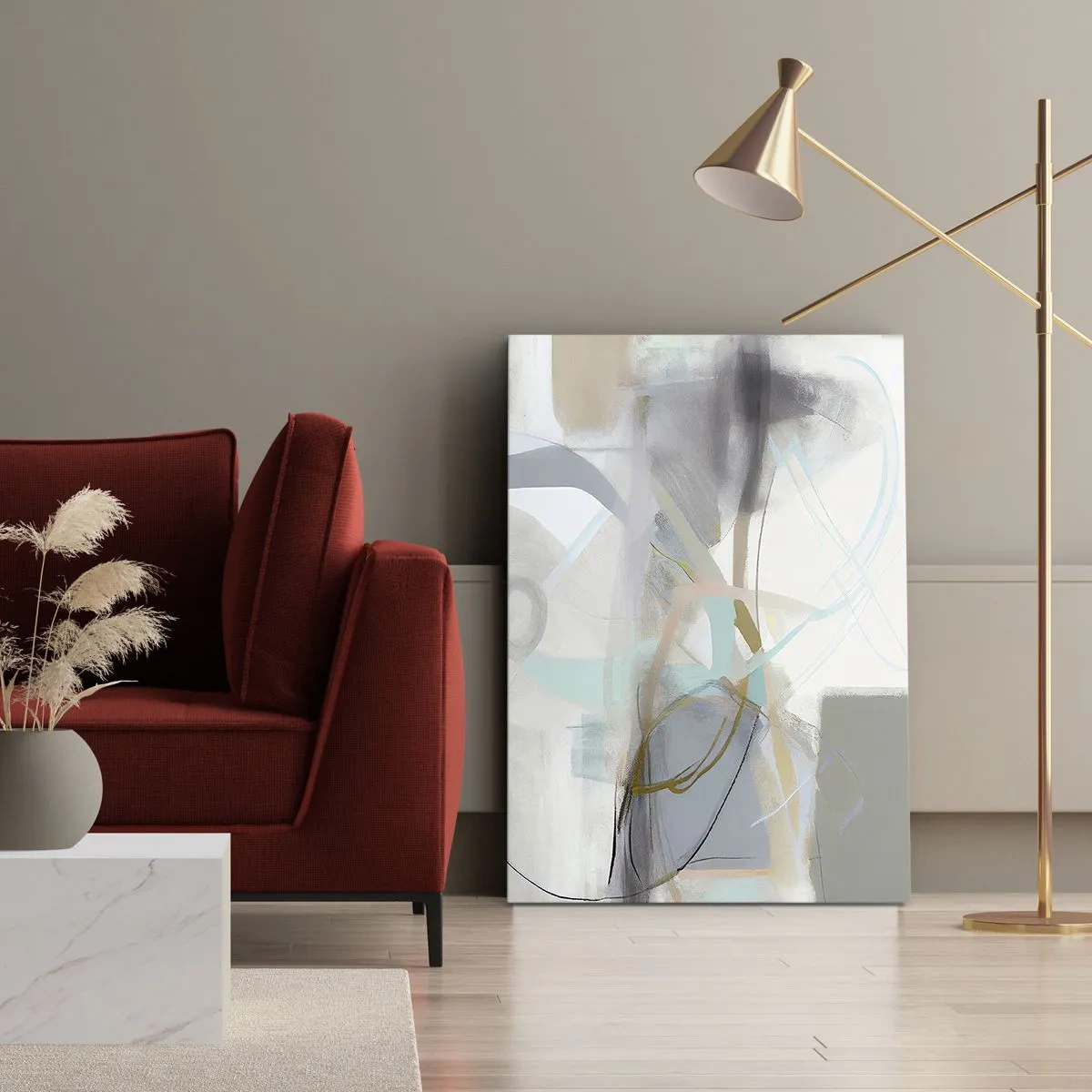 Schilderen op canvas - Mistige abstractie - 50x70 cm