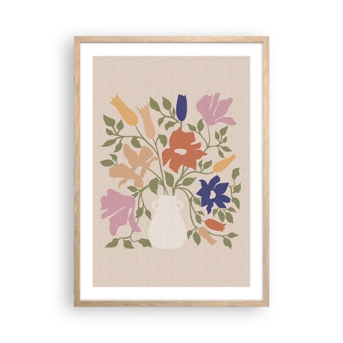 Een poster in een licht eiken lijst - Fijn boeket - 50x70 cm