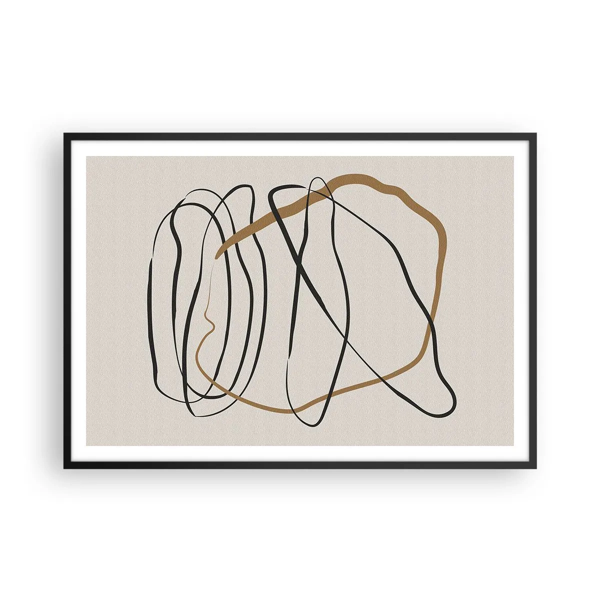 Poster in een zwarte lijst - Compositie – loopdans - 100x70 cm