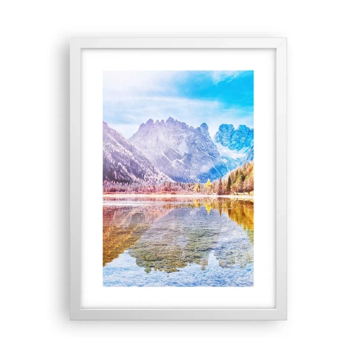 Poster in een witte lijst - En het is al herfst in de bergen - 30x40 cm