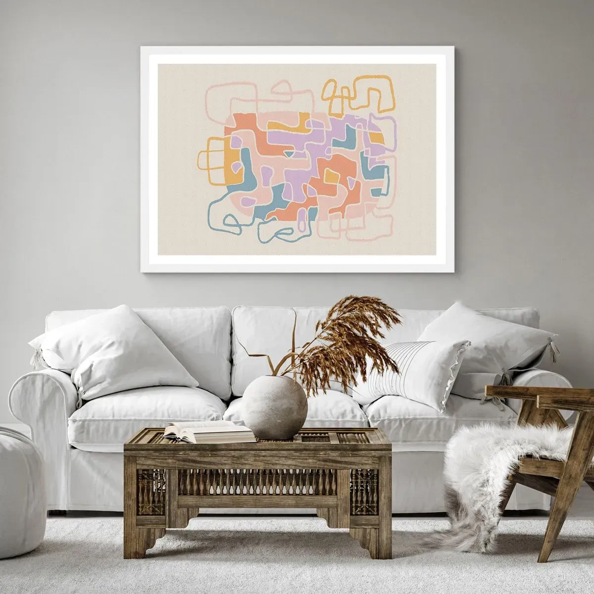 Poster in een witte lijst - Labyrint – een vreugdevol avontuur - 50x40 cm