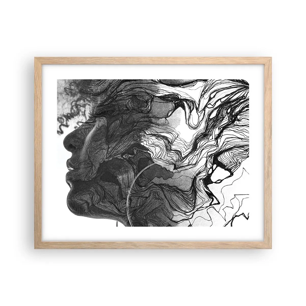 Een poster in een licht eiken lijst - Verstrikt in dromen - 50x40 cm