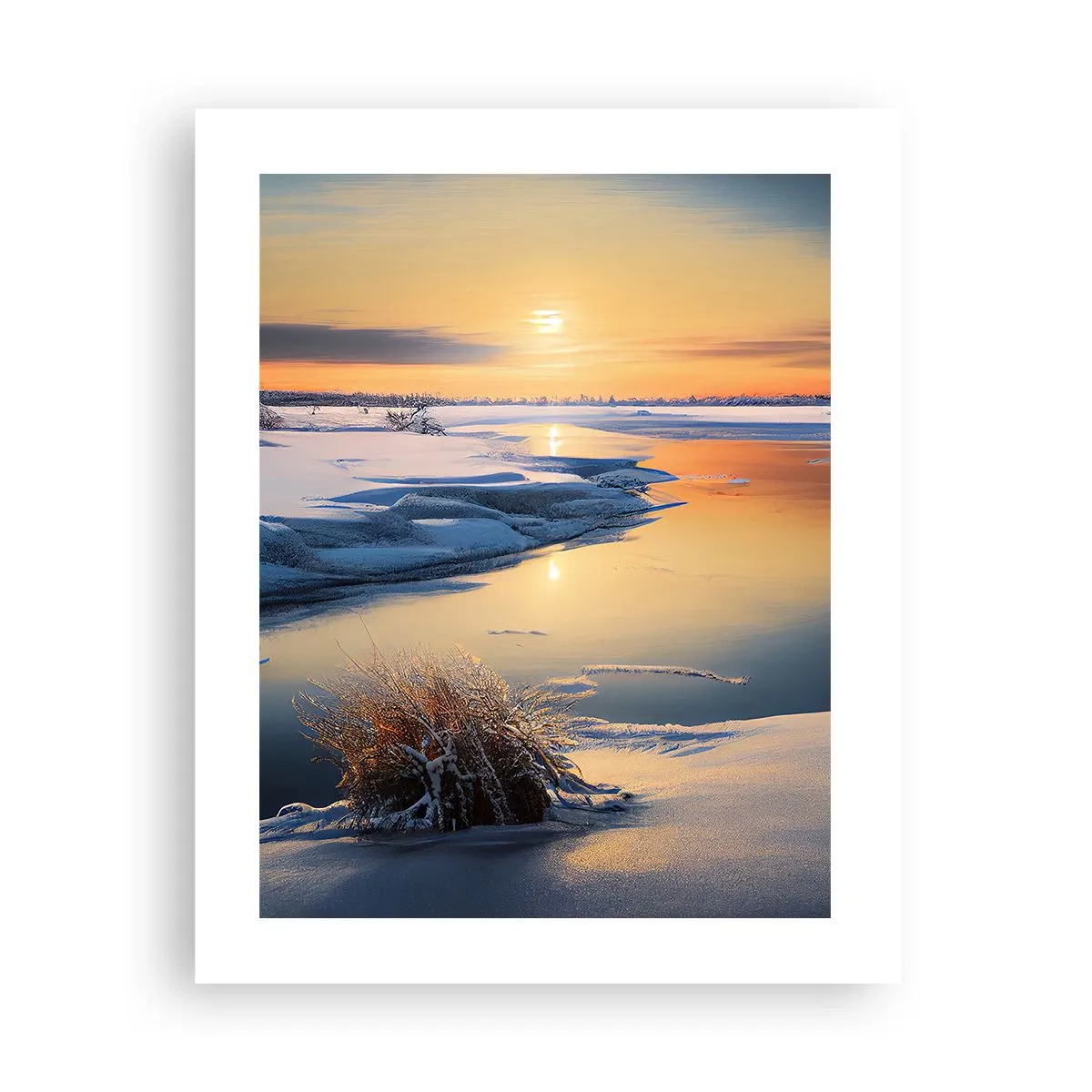 Poster - Winterse zonsondergang - 40x50 cm