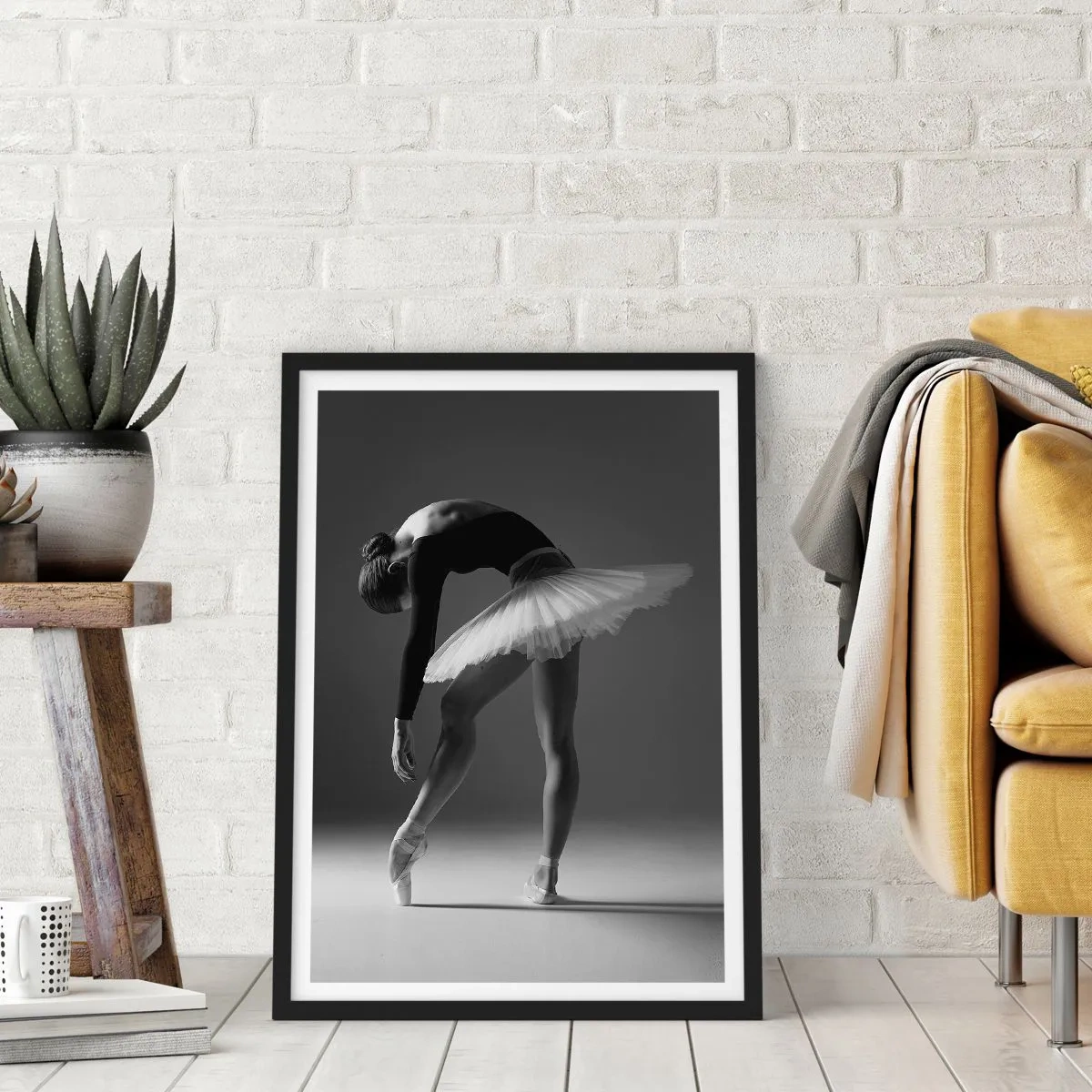Poster in een zwarte lijst - Bella ballerina - 30x40 cm