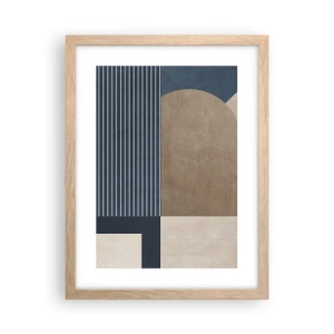 Een poster in een licht eiken lijst - Een compositie van eenvoud en rondheid - 30x40 cm