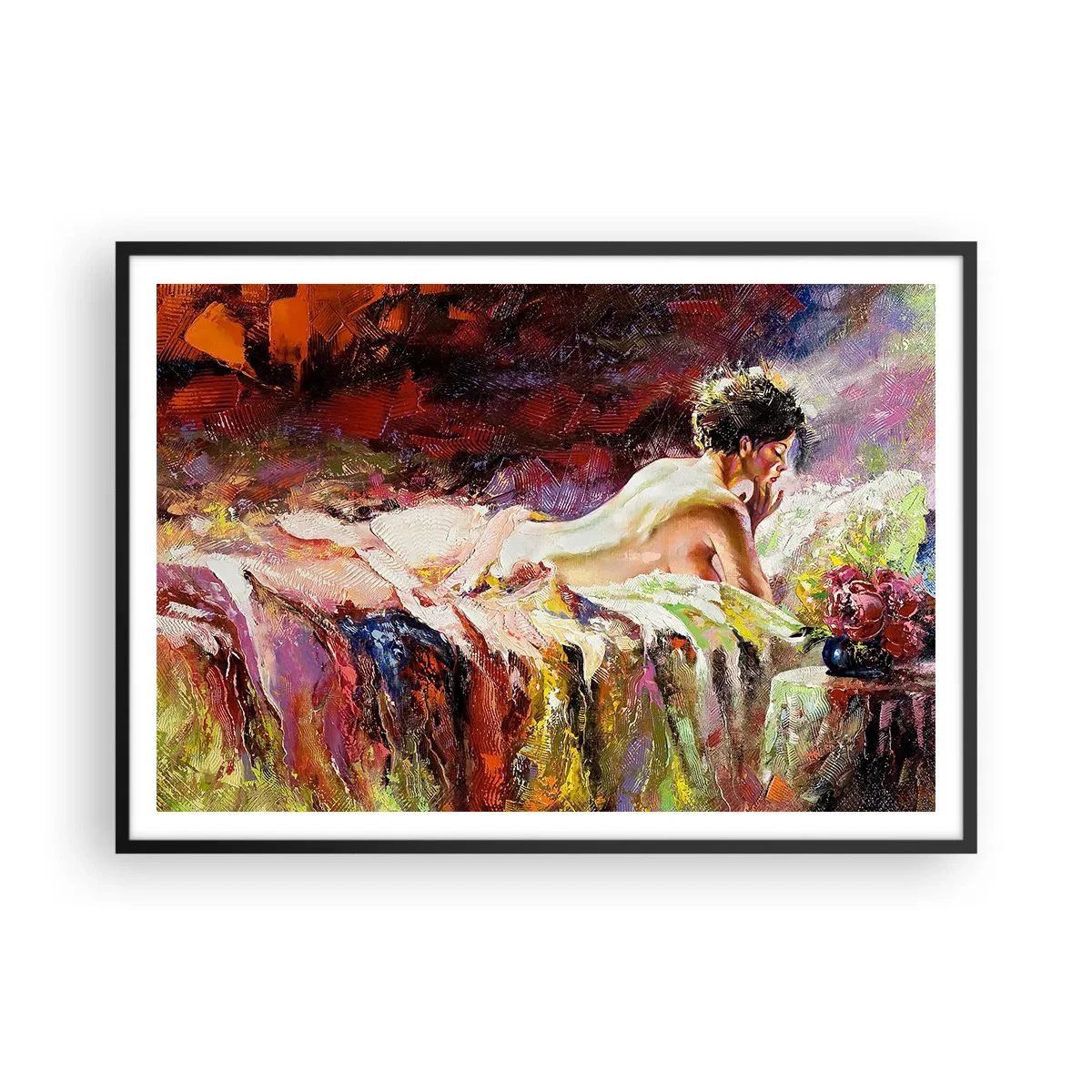 Poster in een zwarte lijst - Venus in gedachten - 100x70 cm