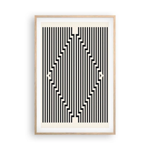 Een poster in een licht eiken lijst - Geometrische illusie - 61x91 cm