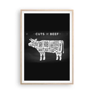 Een poster in een licht eiken lijst - Slagers ABC - 70x100 cm